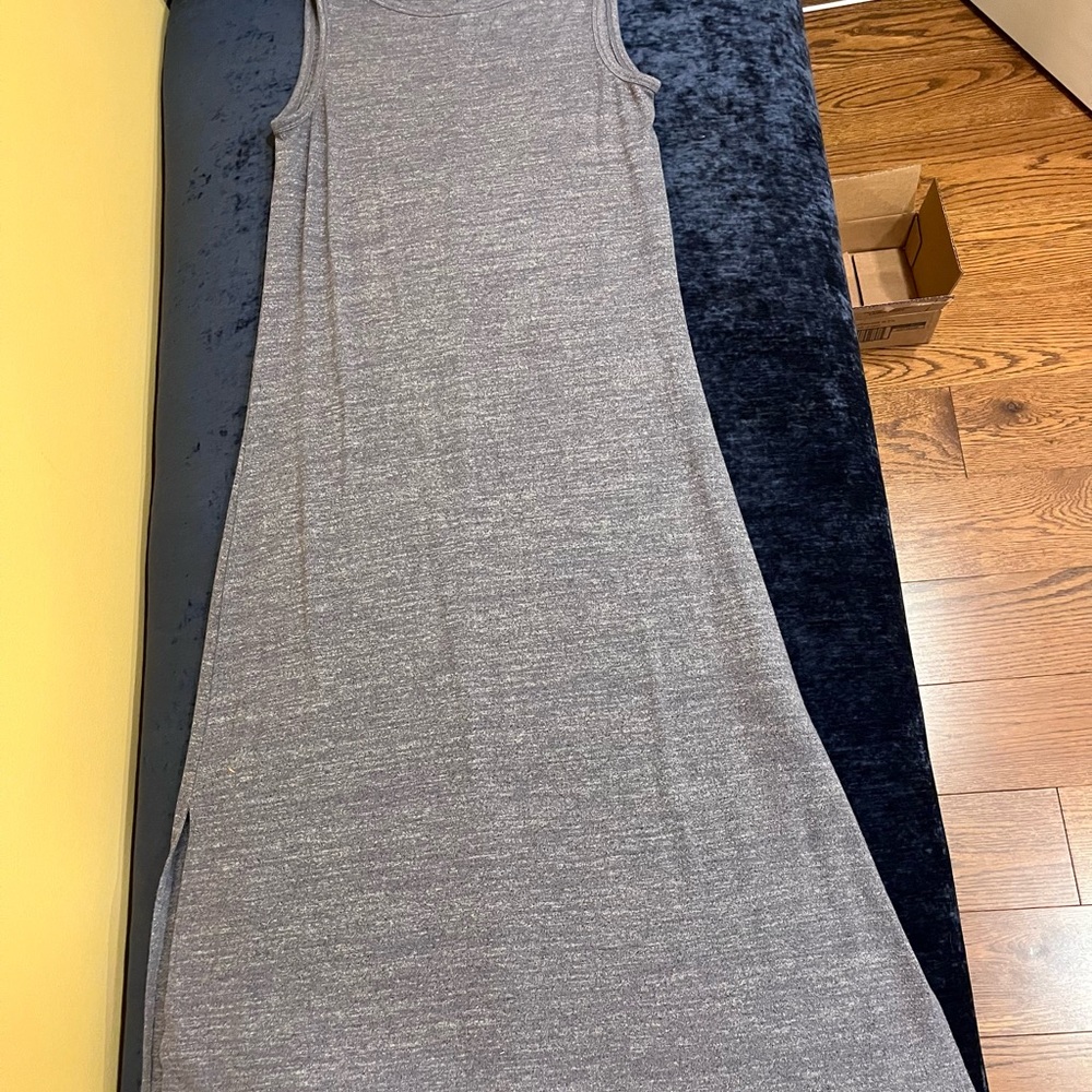 Daily Ritual Sleeveless Heather Gray Maxi Dress